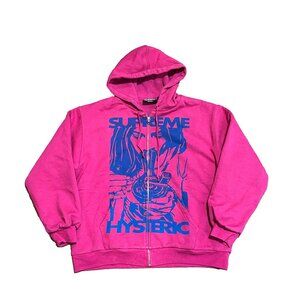 Supreme x Hysteric Glamour Double Lined Thermal Pink Hoodie